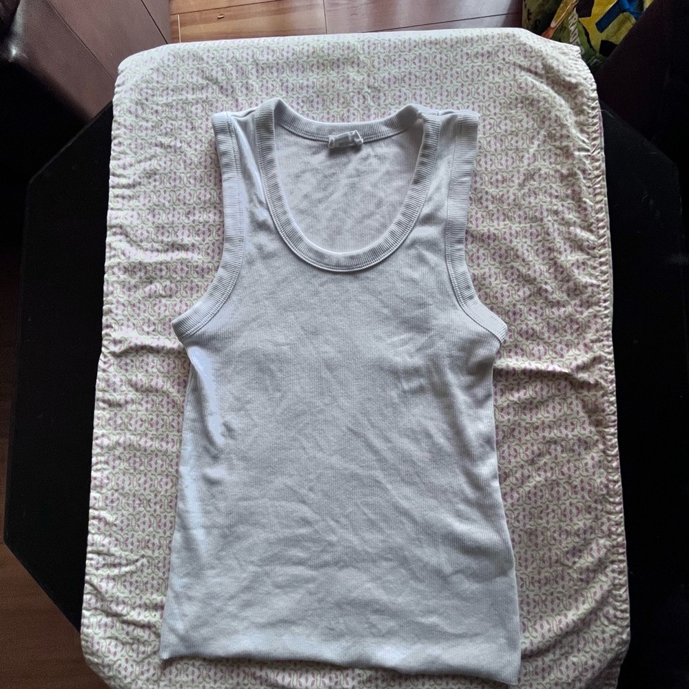 white tank top